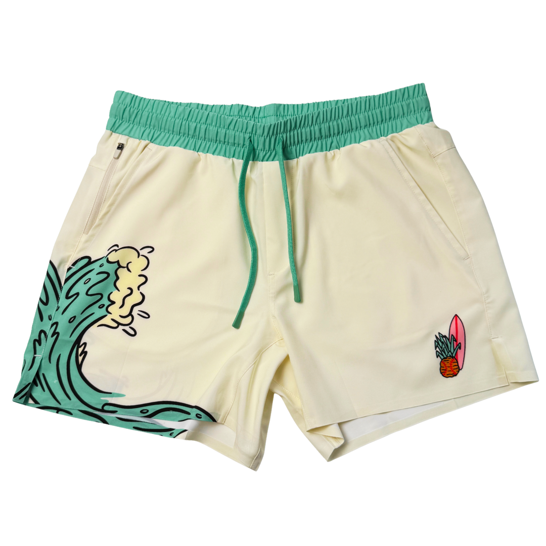 Summer Vibes Creme Wave Shorts Summer Vibes Creme Wave Shorts