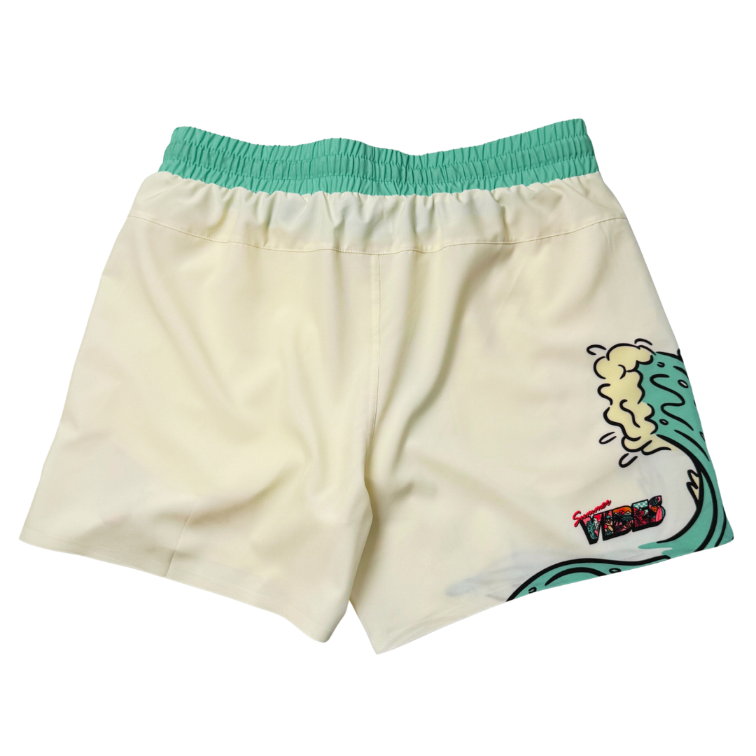 Summer Vibes Creme Wave Shorts Summer Vibes Creme Wave Shorts