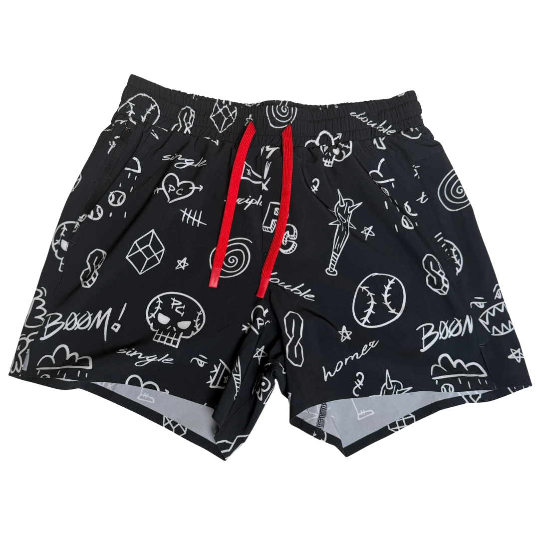 Black Doodle Shorts Black Doodle Shorts