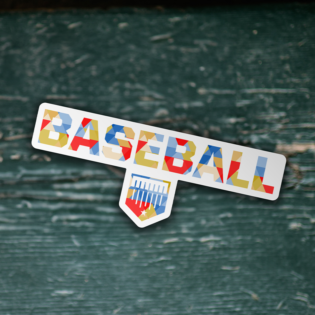 baseball sticker, plate crate baseball