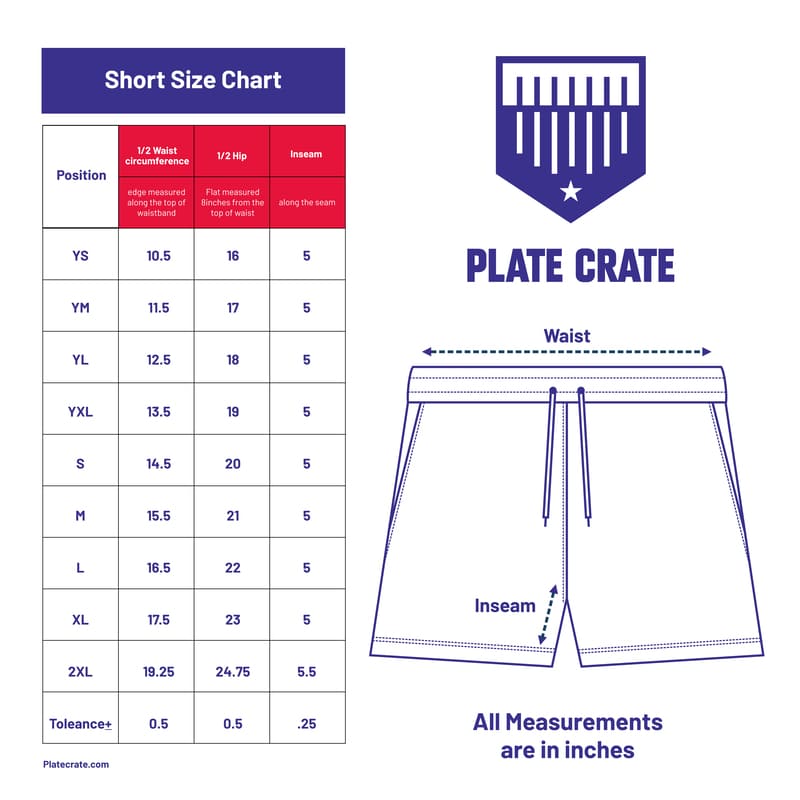 Shorts Size Chart