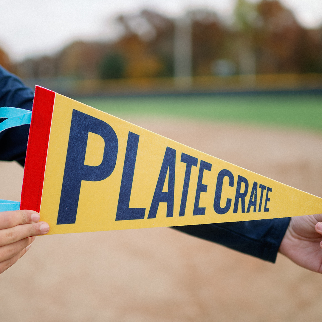 Plate Crate pennant, baseball accesories, baseball pennant Plate Crate pennant, baseball accesories, baseball pennant