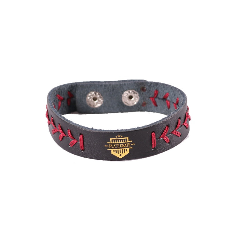 black baseball stitch bracelet image 1 black baseball stitch bracelet image 1