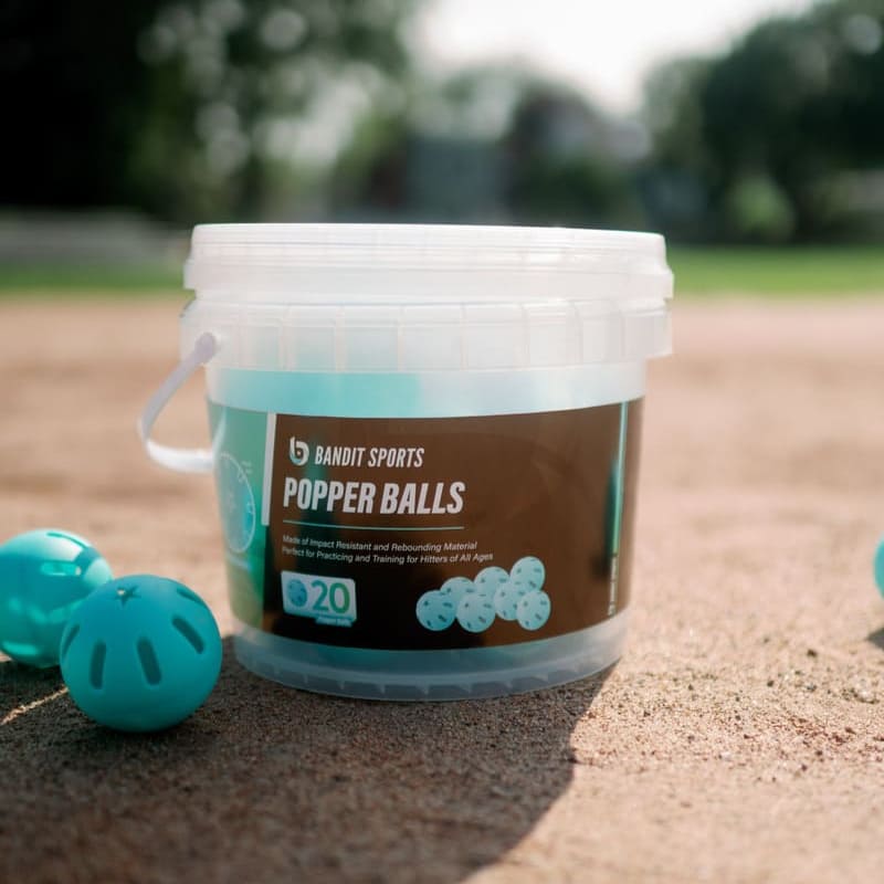 20 Popper Balls Bucket Plate Crate Bandit Sports