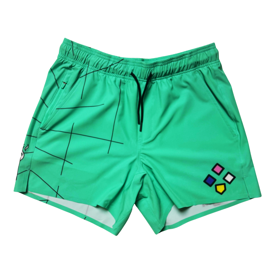 Mint Glitch Shorts