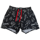 Black Doodle Shorts