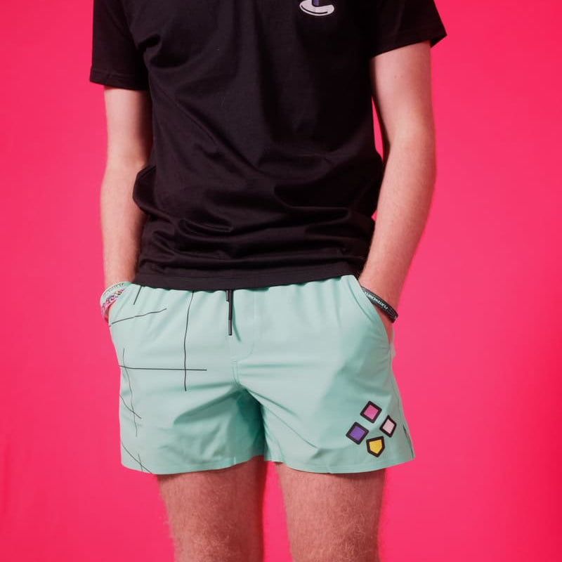Mint Glitch Shorts Plate Crate Bandit Sports