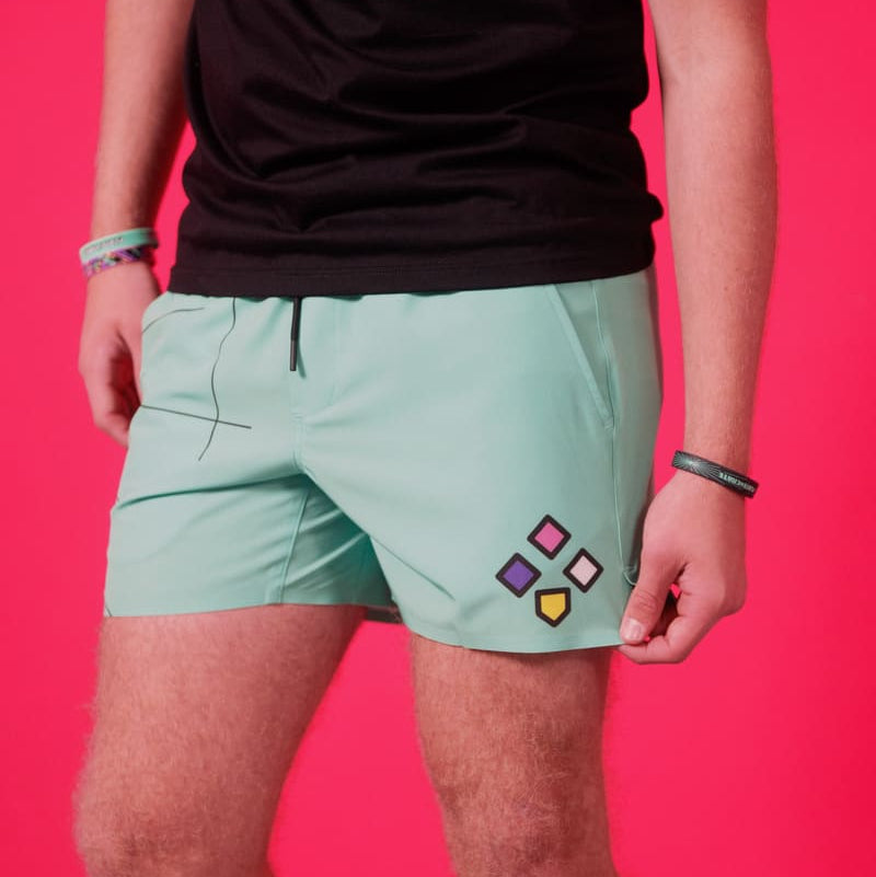 Mint Glitch Shorts Plate Crate Bandit Sports