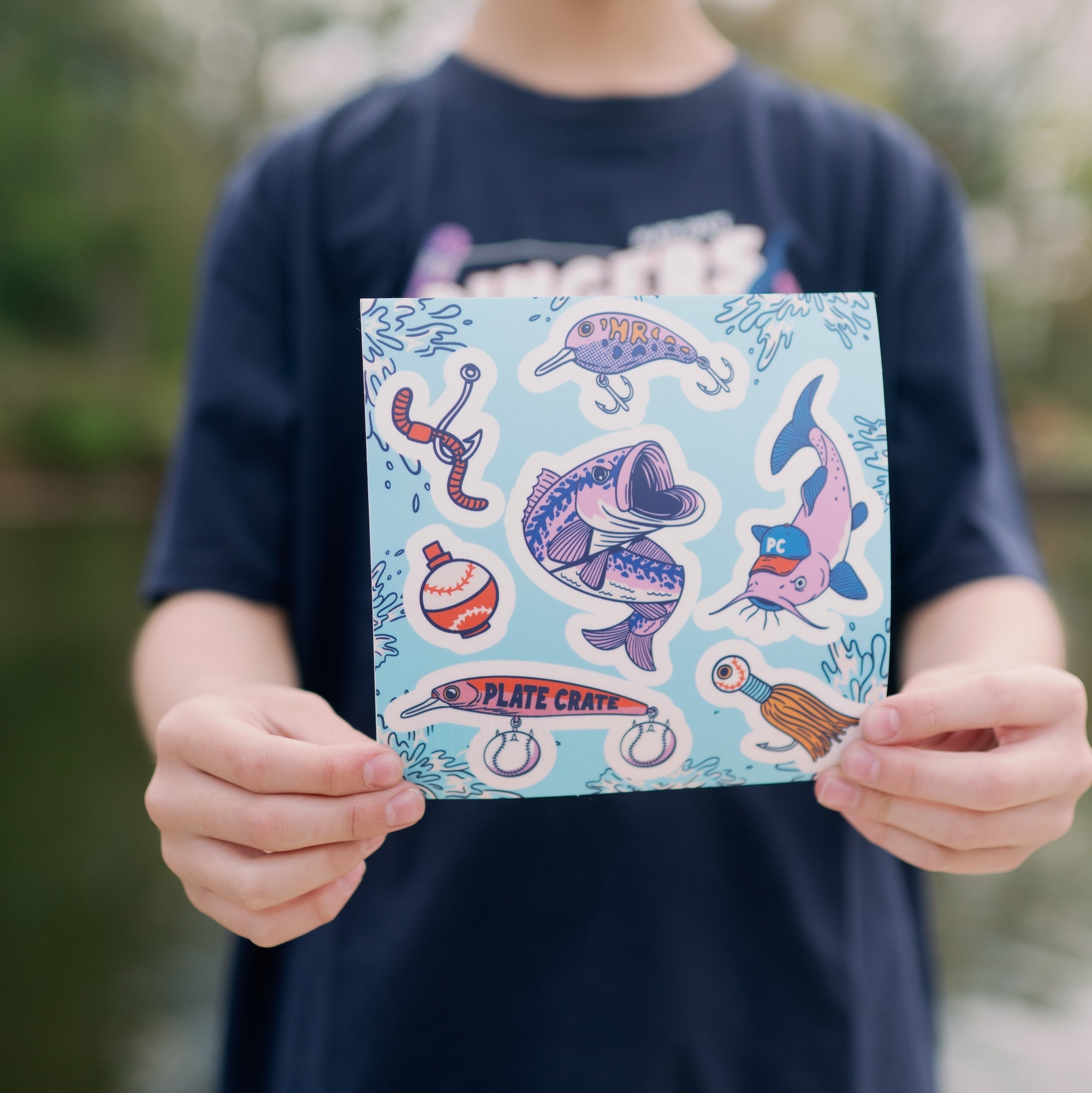 Sticker Sheet Fishing Plate Crate