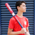 red baseball tshirt, red baseball tee