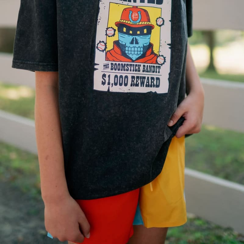 Wanted Stonewash Tee WildWest Plate Crate Bandit Sports