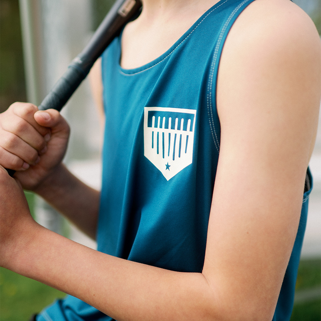Baseball tank top, stitch tank top, blue tank top, Plate Crate Baseball Apparel