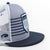 Blue and Grey Striped Mesh Trucker  Bandit Sports Plate Crate 