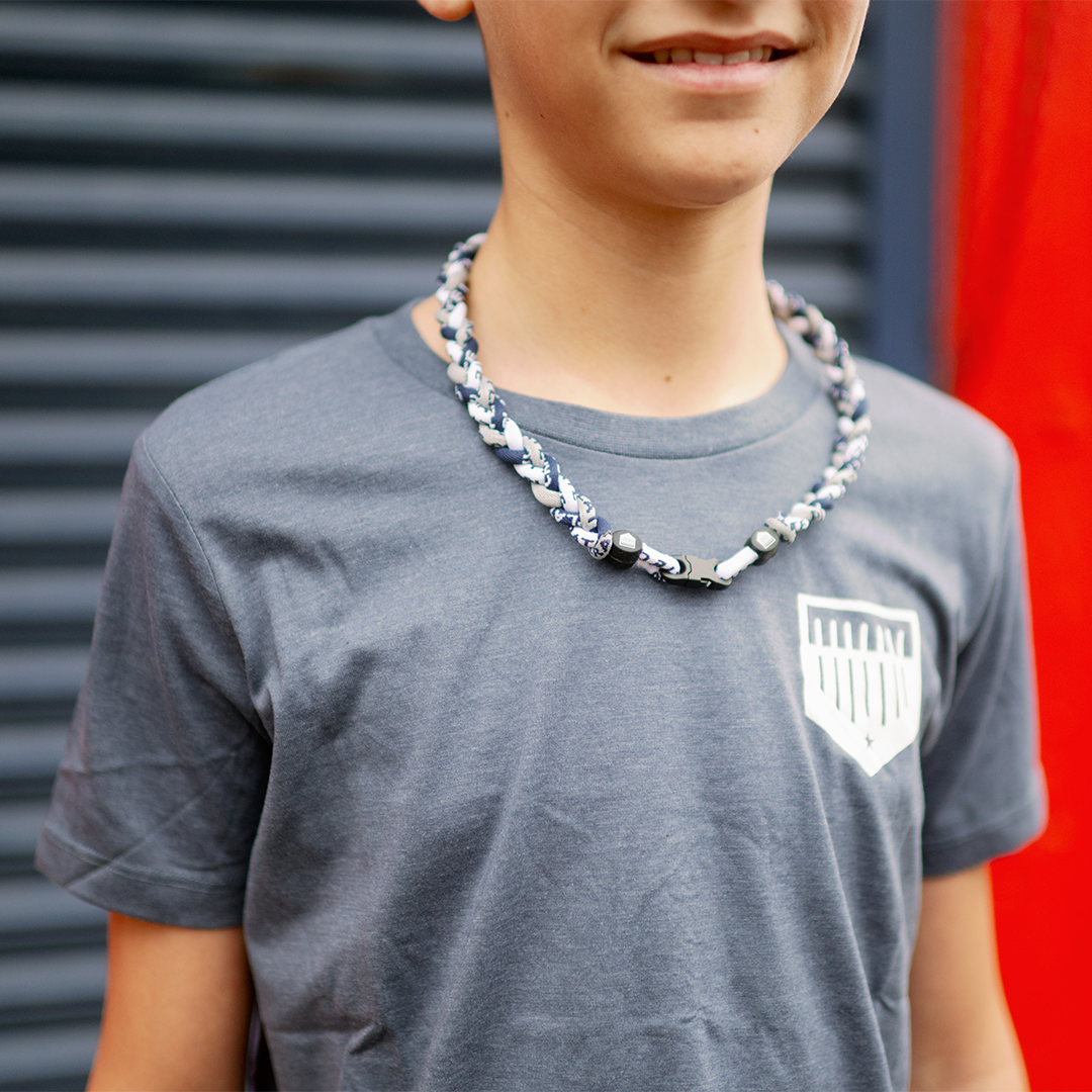 baseball gifts, baseball necklace, tri weave necklace
