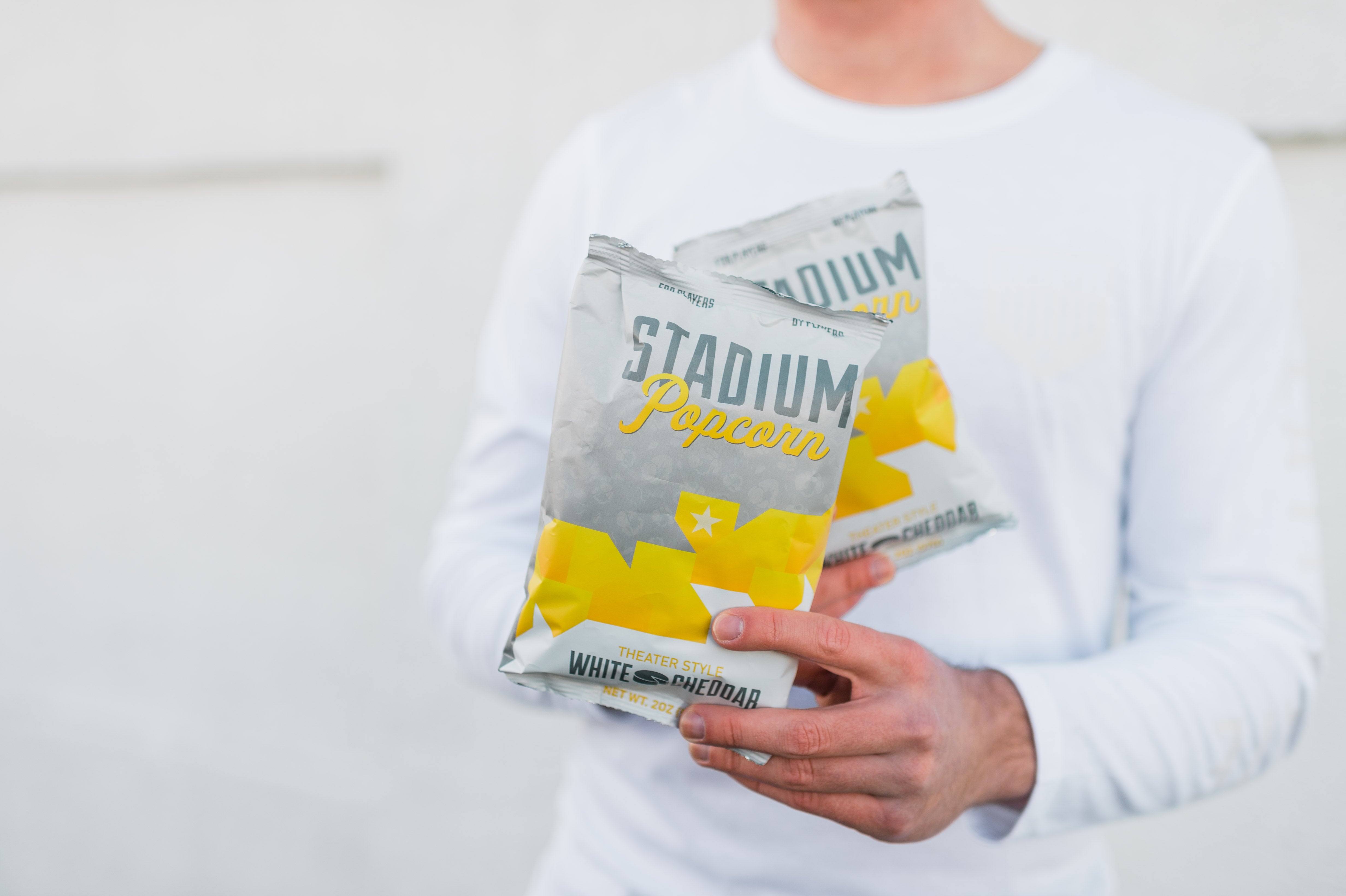 2 Bags of White Cheddar Stadium Popcorn