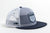 grey and blue striped trucker hat image 1