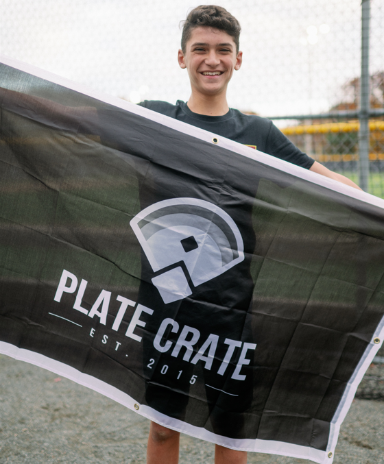 Plate Crate banner, Baseball banner, baseball flag